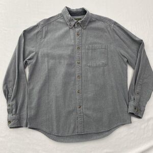 Eddie Bauer Shirt Mens Large Gray Button Down Pocket Long Sleeve Casual Classic